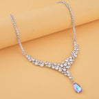 Klassische charmante Lila und Weiß Kristall Collier, ca. 50 cm