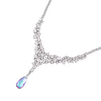 Klassische charmante Lila und Weiß Kristall Collier, ca. 50 cm