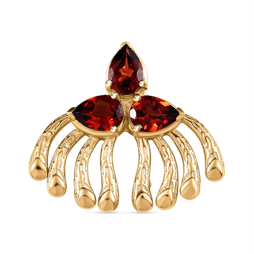 Roter Granat Anhänger, Messing vergoldet, ca. 2.49 ct