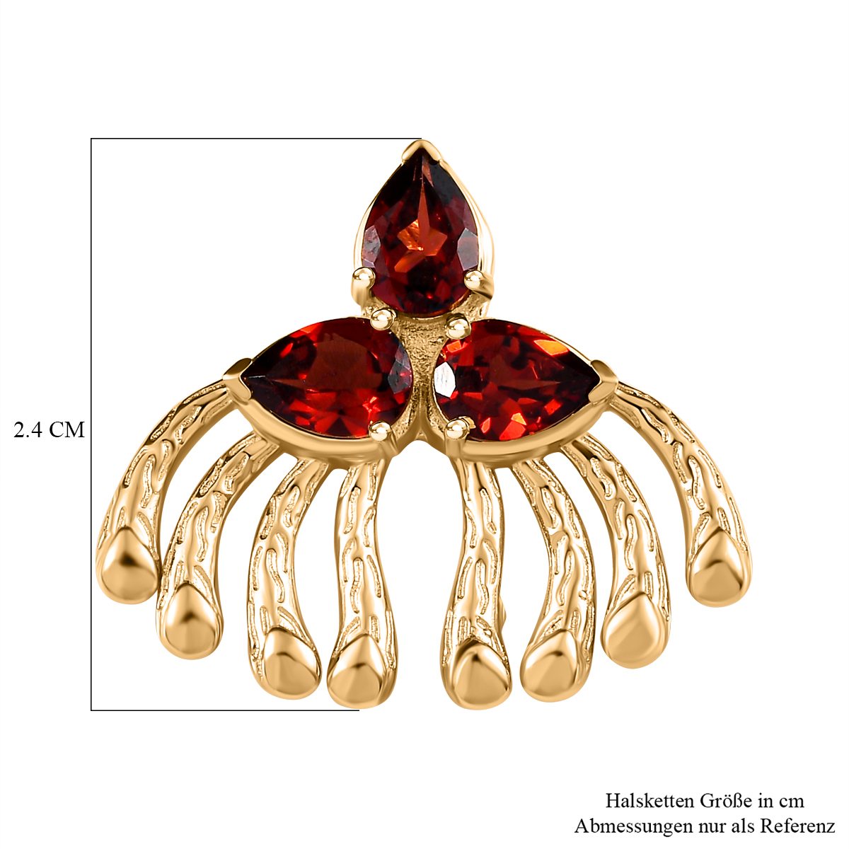 Roter Granat Anhänger, Messing vergoldet, ca. 2.49 ct