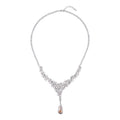 Klassische charmante Champagner und Weiß Kristall Collier, ca. 50 cm