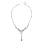 Klassische charmante Champagner und Weiß Kristall Collier, ca. 50 cm