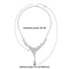 Klassische charmante Champagner und Weiß Kristall Collier, ca. 50 cm
