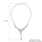 Klassische charmante weiße Kristall Collier, ca. 50 cm