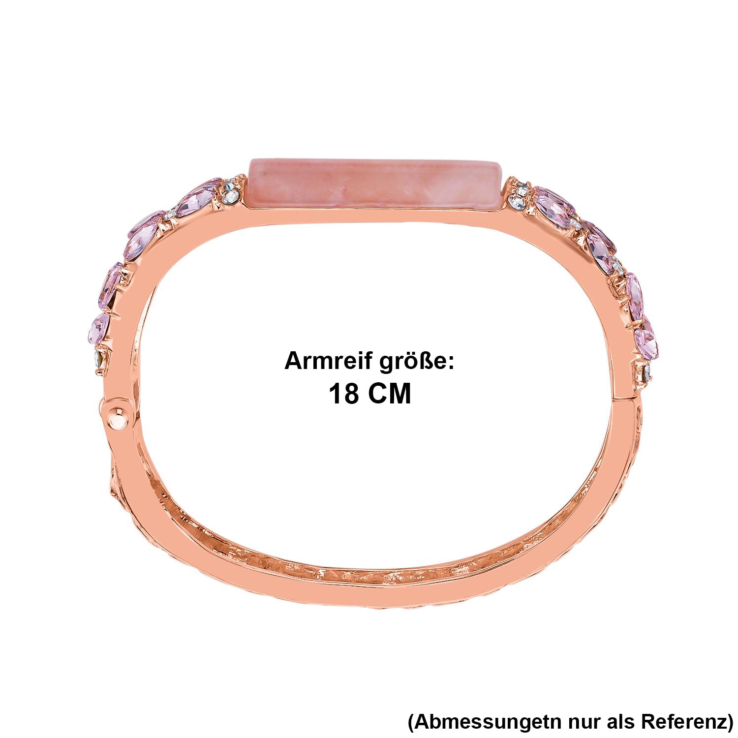 Rosenquarz, rosa Kristall Armreif, ca. 18 cm, Std Rose