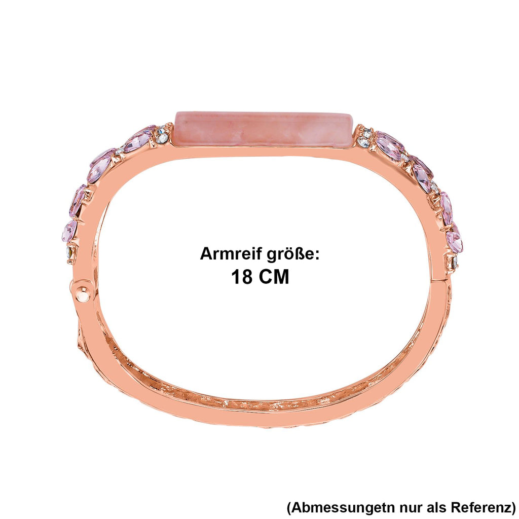 Rosenquarz, rosa Kristall Armreif, ca. 18 cm, Std Rose