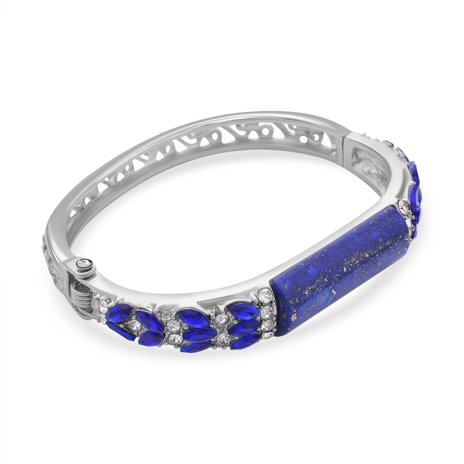 Lapislazuli, blauer Kristall Armreif, ca. 18 cm
