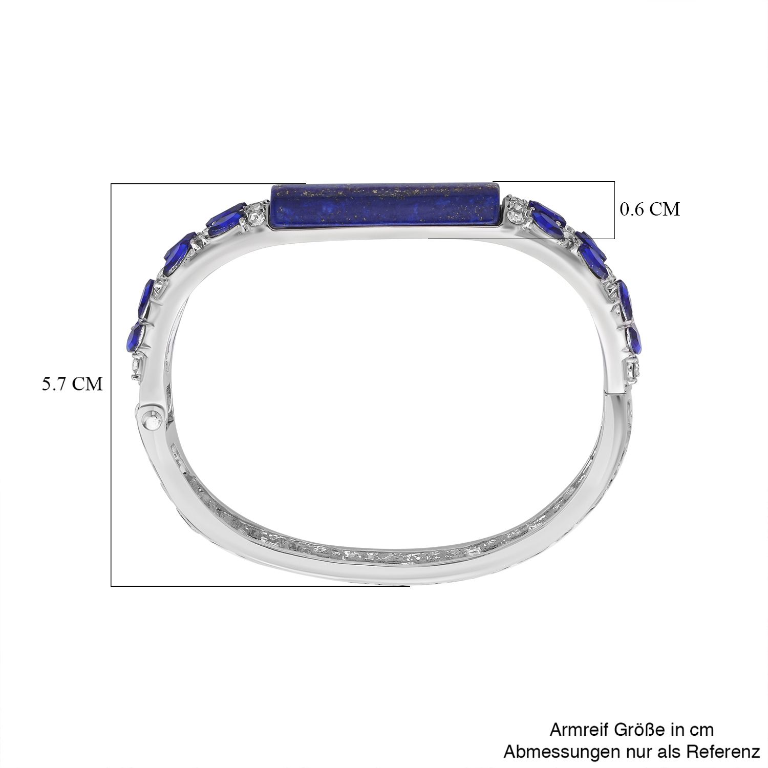 Lapislazuli, blauer Kristall Armreif, ca. 18 cm