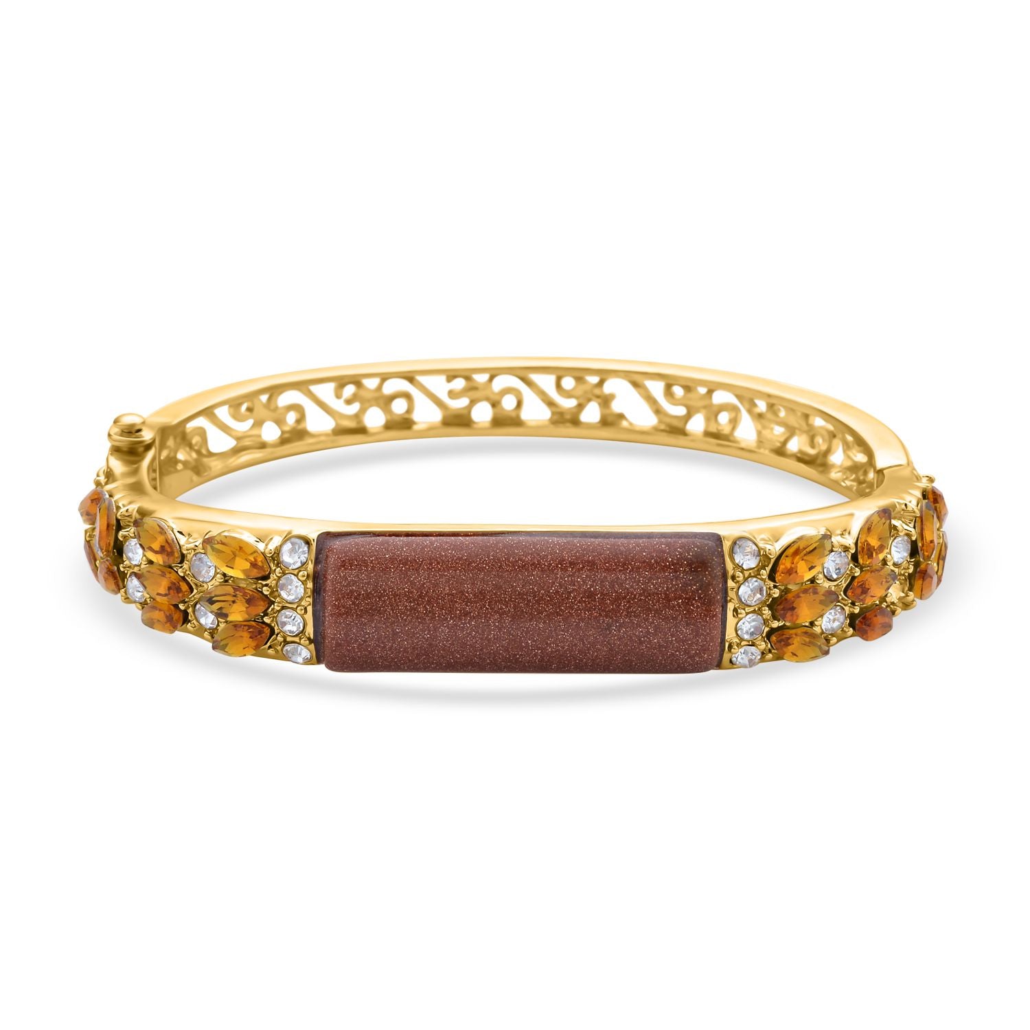 Gold Sandstein, Kristall Armreif ca. 18 cm  Std Gelb