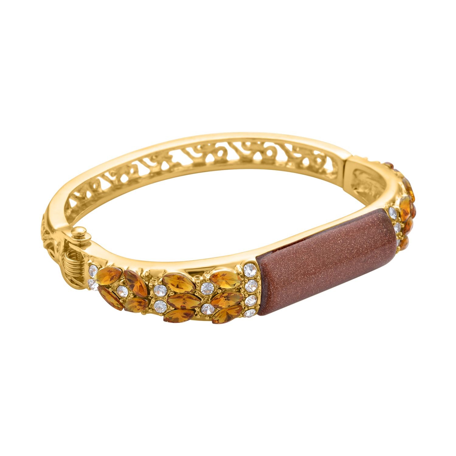 Gold Sandstein, Kristall Armreif ca. 18 cm  Std Gelb