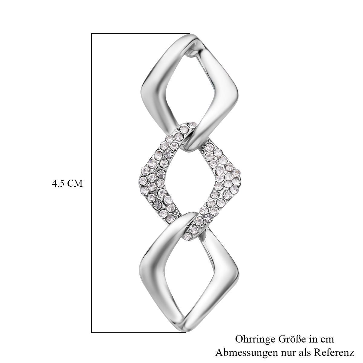 Weißer Kristall, Ohrringe 1.00 ct