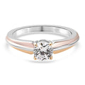 LUSTRO STELLA - feinster Zirkonia Solitär-Ring, 925 Silber dreifarbige Beschichtung (Größe 16.00)