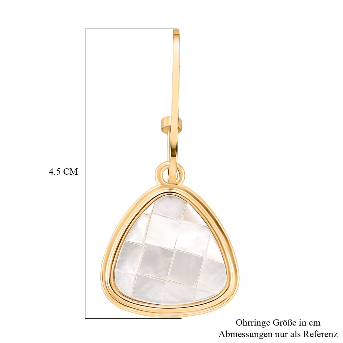 Weiße Muschelkernperlen Ohrringe, Goldfarben