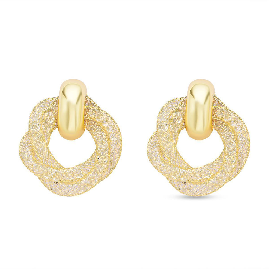 Designer Kristall-Ohrringe, Goldfarben 2.00 ct