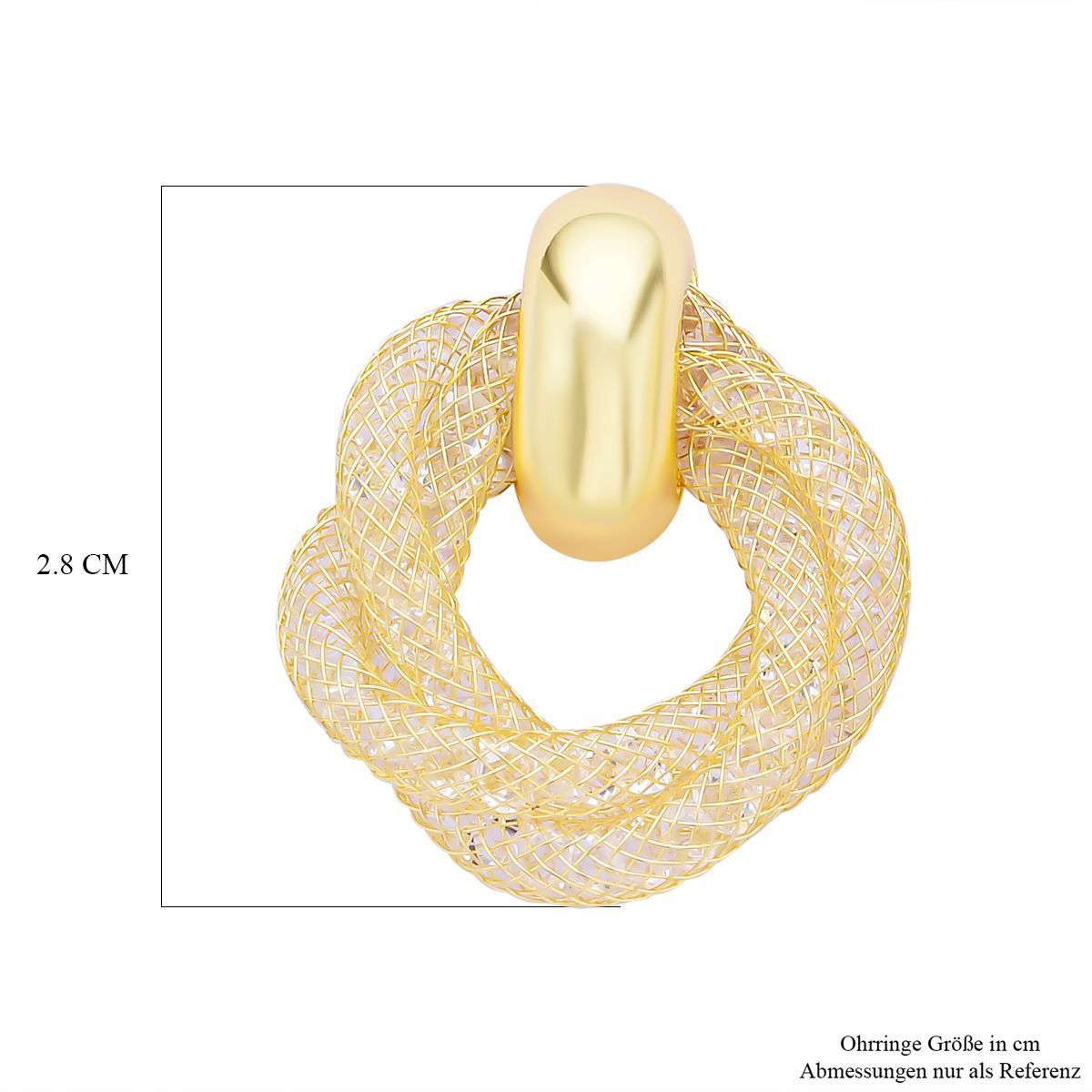 Designer Kristall-Ohrringe, Goldfarben 2.00 ct