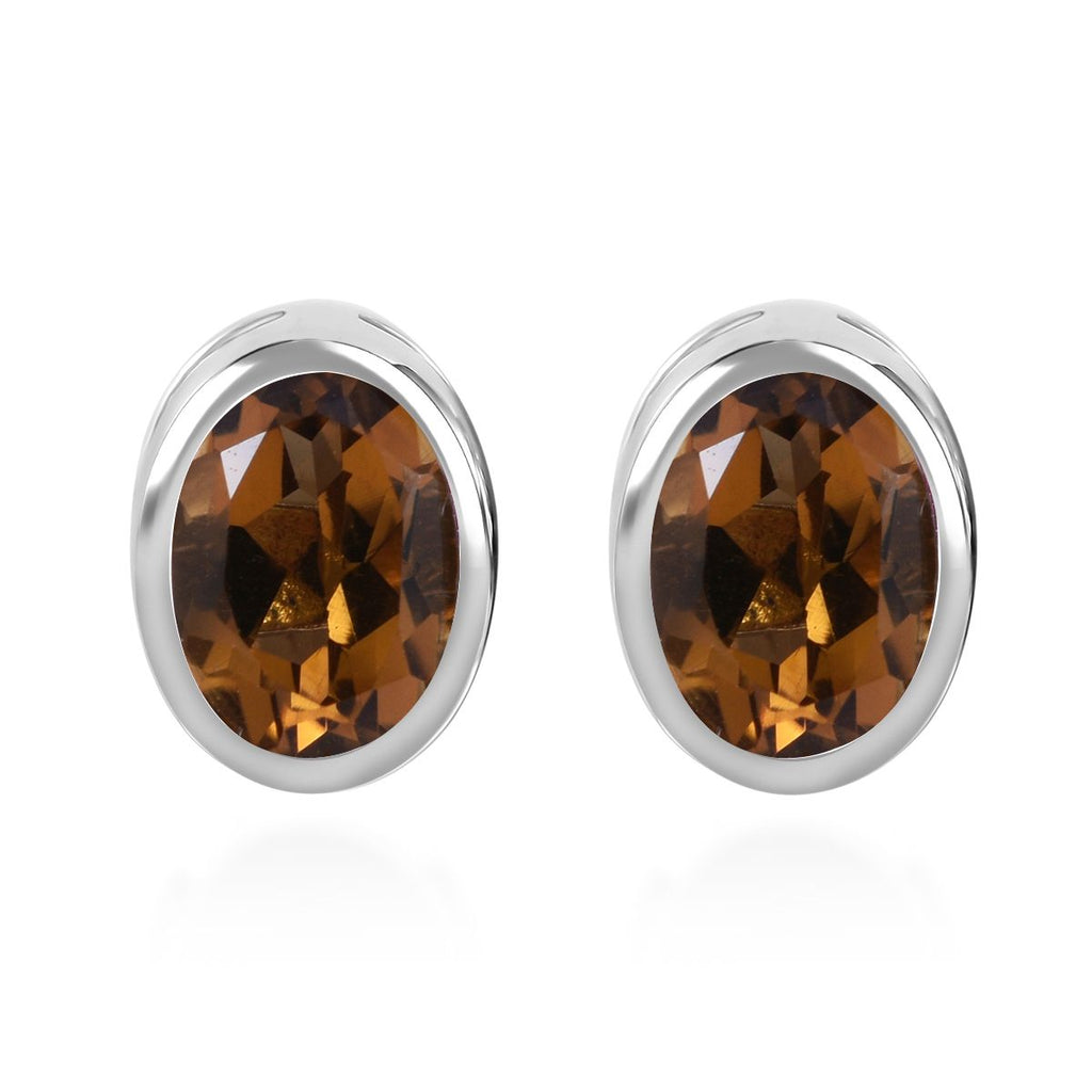 Madeira Citrin Ohrringe 925 Silber platiniert ca. 1.62 ct