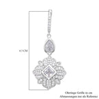 Weiße Zirkonia Ohrringe, Messing, ca. 1.80 ct