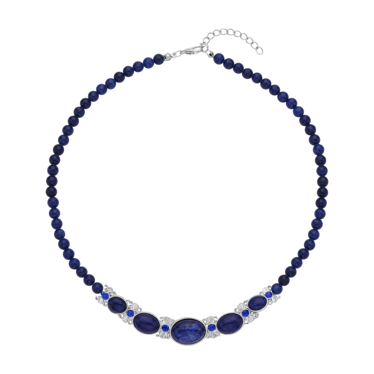 Lapislazuli Halskette, ca. 45 cm, ca. 127,50 ct