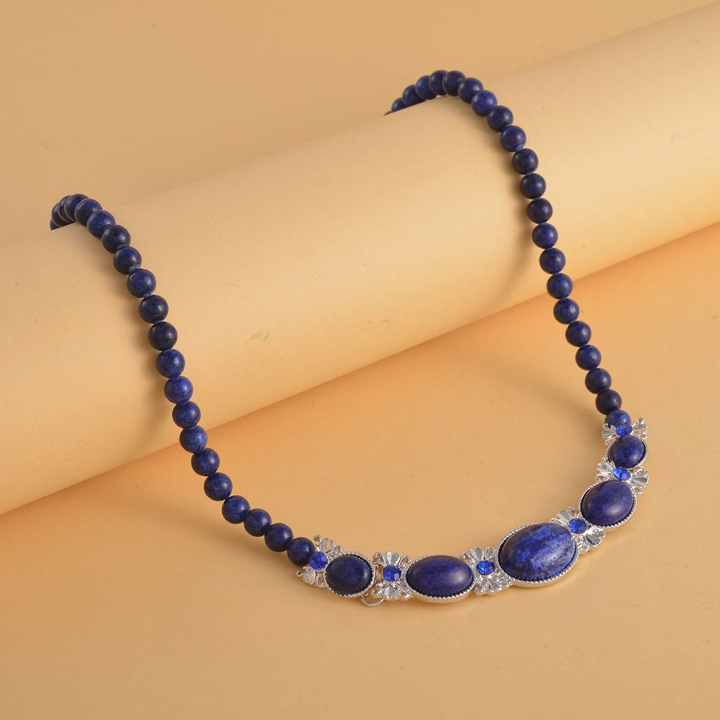Lapislazuli Halskette, ca. 45 cm, ca. 127,50 ct