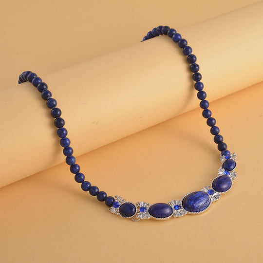 Lapislazuli Halskette, ca. 45 cm, ca. 127,50 ct