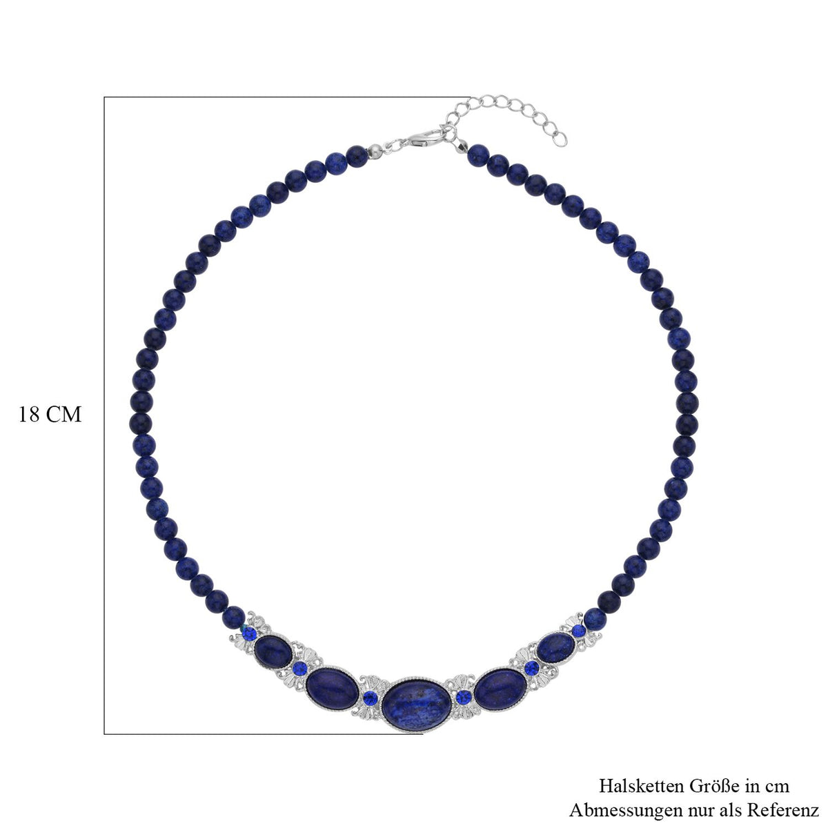 Lapislazuli Halskette, ca. 45 cm, ca. 127,50 ct