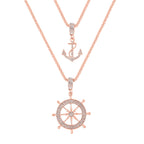 2er Set - Weiße Kristall Halskette, ca. 50 cm 5.00 ct