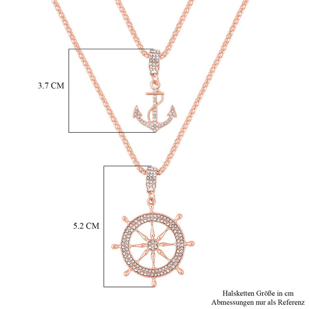 2er Set - Weiße Kristall Halskette, ca. 50 cm 5.00 ct
