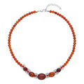 Rote Achat Halskette, ca. 45 cm, ca. 120,00 ct
