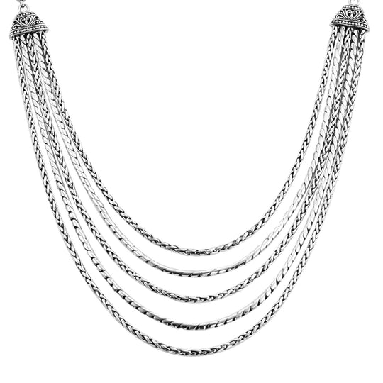 Royal Bali Kollektion -  925 Silber Halskette, ca. 50 cm, ca. 67,40g