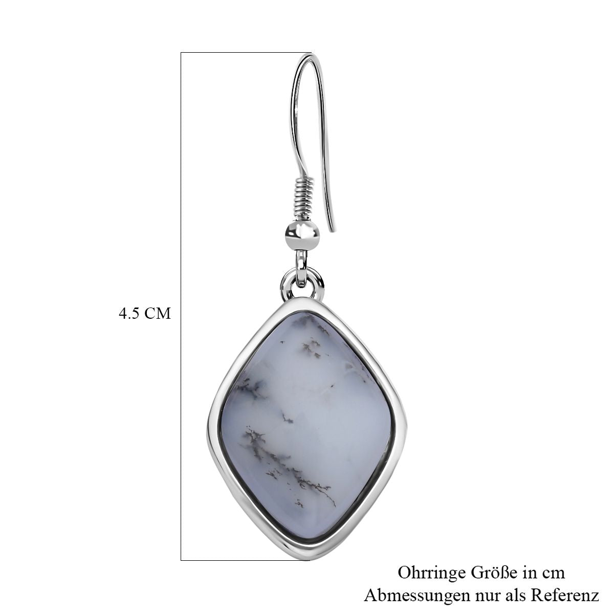Dendritischer Achat Ohrringe, 316L Edelstahl , ca. 36.00 ct