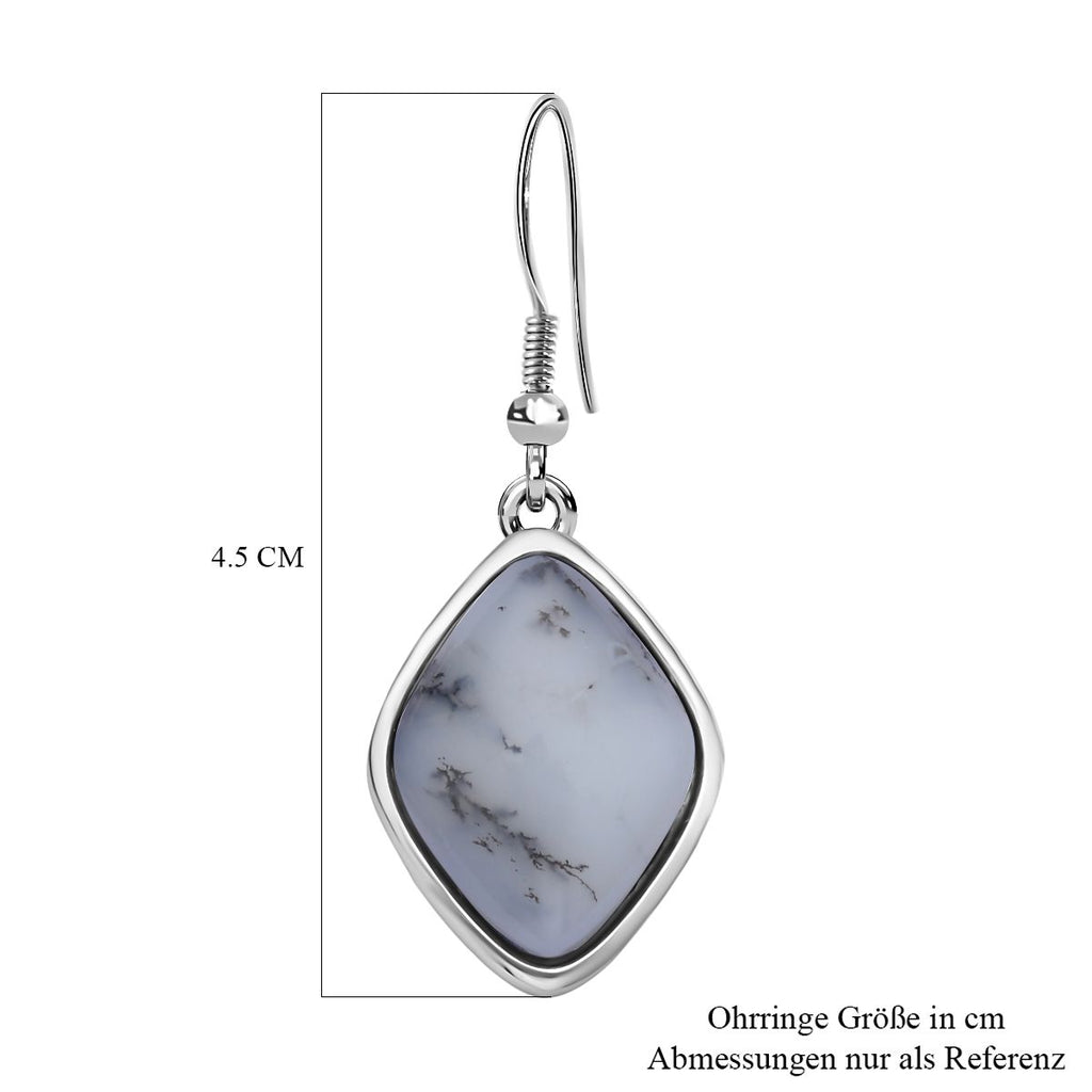Dendritischer Achat Ohrringe, 316L Edelstahl , ca. 36.00 ct