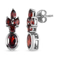 Natürliche Mosambik Granat Ohrringe, 925 Silber platiniert ca. 3.30 ct