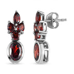 Natürliche Mosambik Granat Ohrringe, 925 Silber platiniert ca. 3.30 ct