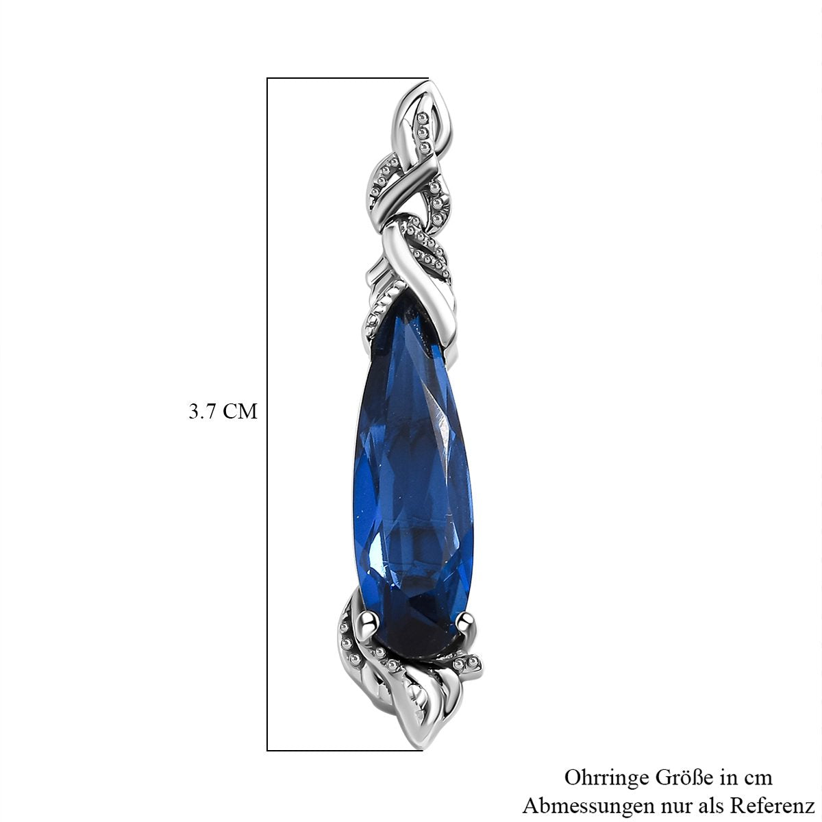Ceylon farbene Quarz Ohrringe, 925 Silber platiniert ca. 6.90 ct