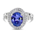 RHAPSODY - AAAA Tansanit und Diamant VS E-F Ring, 950 Platin (Größe 20.00) ca. 3.40 ct