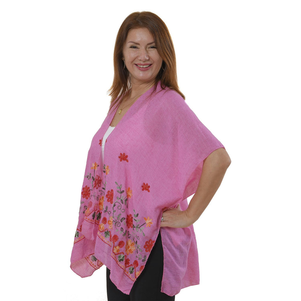 TAMSY - bedruckter Kimono, One Size, rosa floral
