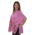 TAMSY - bedruckter Kimono, One Size, rosa floral