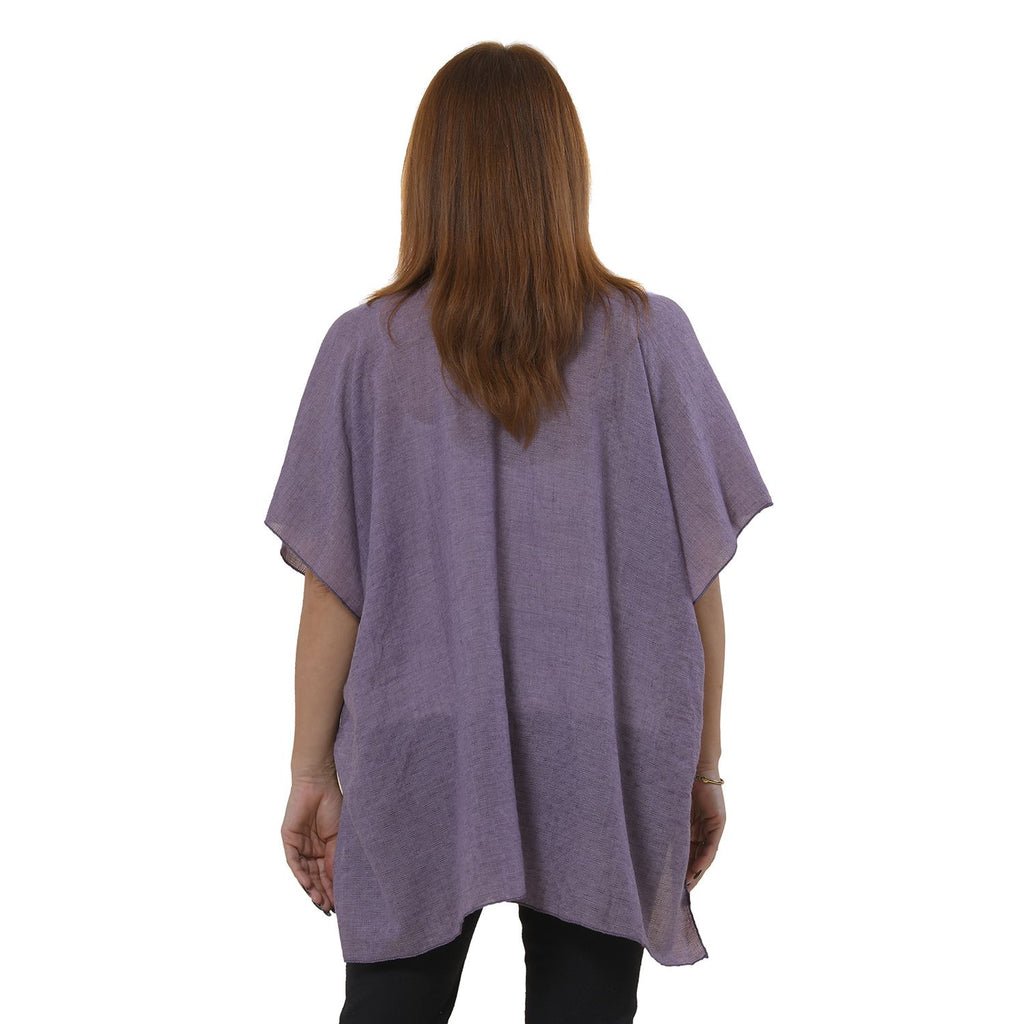 TAMSY - bedruckter Kimono, One Size, lila floral