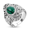 Royal Bali -  Malachit Ring 925 Silber (Größe 16.00) ca. 2,00 ct