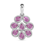 Ilakaka rosa Saphir (Fissure gefüllt) Anhänger, 925 Silber platiniert ca. 1.88 ct