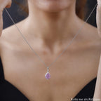 Ilakaka rosa Saphir (Fissure gefüllt) Anhänger, 925 Silber platiniert ca. 1.55 ct