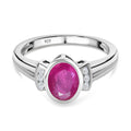 Ilakaka rosa Saphir (Fissure gefüllt), weißer Zirkon Ring, 925 Silber platiniert (Größe 17.00) ca. 1.84 ct