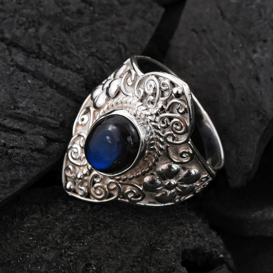 Labradorit Ring 925 Silber ca. 2.00 ct