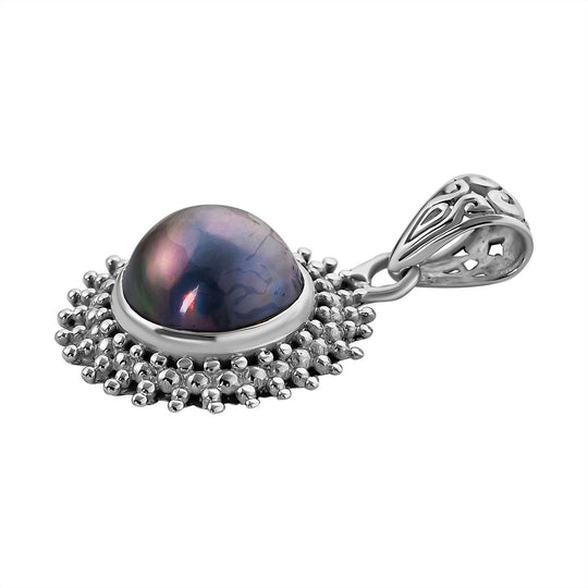 Royal Bali Kollektion - blaue Mabe Anhänger 925 Silber