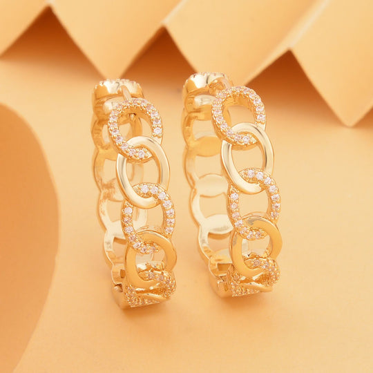 Weiße Zirkonia Creolen, Messing ca. 0.20 ct
