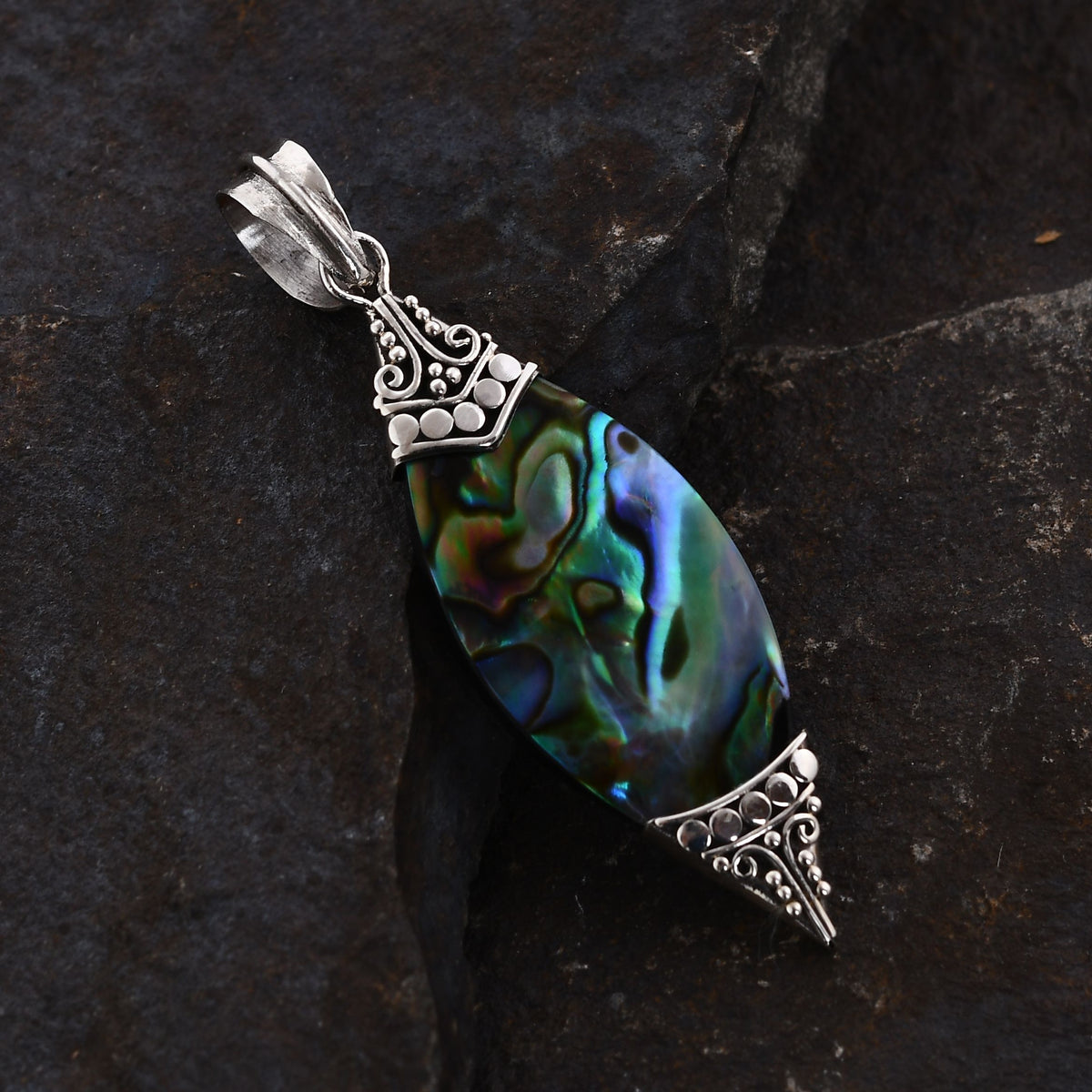 Royal Bali Kollektion - Abalone Muschel Anhänger 925 Silber