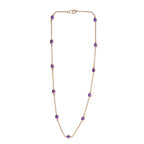 Afrikanische Amethyst-Halskette, ca. 45 cm, 925 Silber vergoldet, ca. 5,07 ct