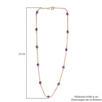 Afrikanische Amethyst-Halskette, ca. 45 cm, 925 Silber vergoldet, ca. 5,07 ct