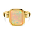 Natürlicher, äthiopischer Opal Ring, 925 Silber vergoldet (Größe 16.00) ca. 2.25 ct
