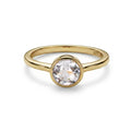 Weißer Topas Ring 925 Silber 585 Vergoldet (Größe 19.00) ca. 0,95 ct